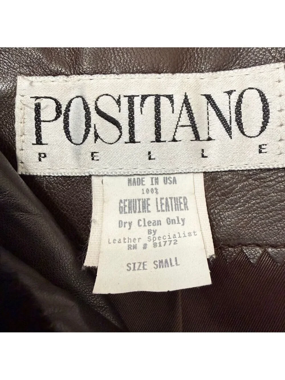 Vintage Positano Pelle Brown Leather Hooded Jacket Women's XL‎ USA Made
